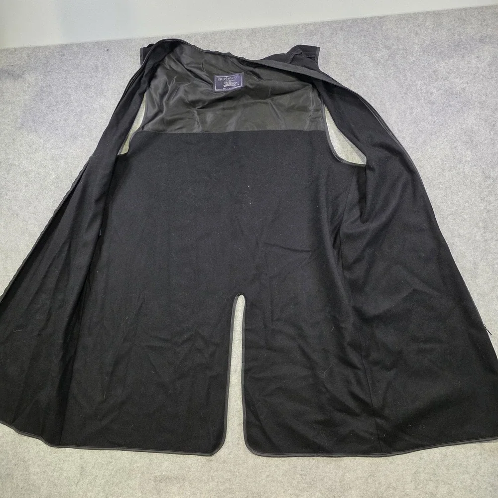 Vintage Burberrys Mens Large Black Wool Zip In Trench Coat Liner Long
